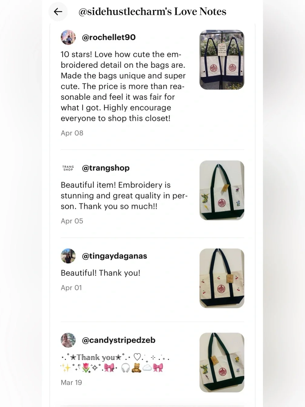 💚 Trader Joe’s mini Tote with With Custom  embroidery